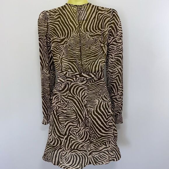 REFORMATION ZEBRA PRINT WRAP DRESS NWOT SZ SM 4-6 - Picture 6 of 8